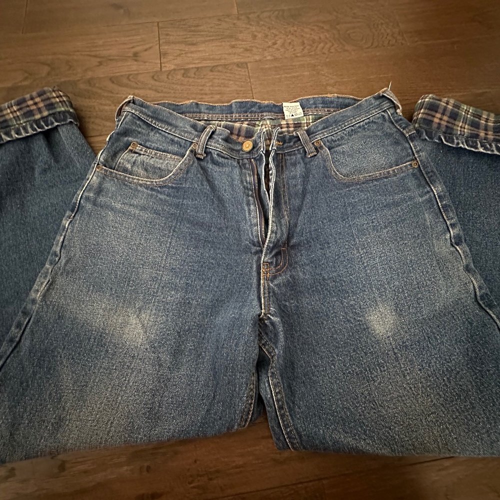 flannel lined men jeans